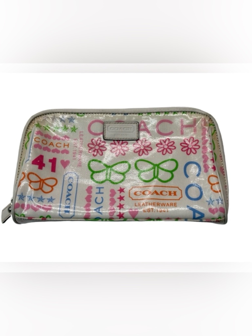 Coach Poppy Graffiti Cosmetic Makeup Bag Y2K Vintage